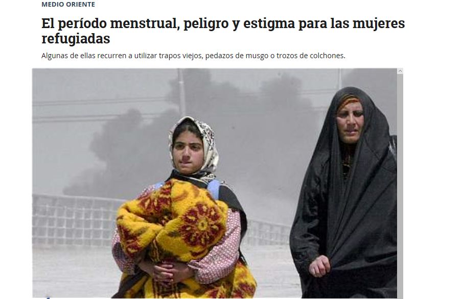 El período menstrual, peligro y estigma para las mujeres refugiadas.